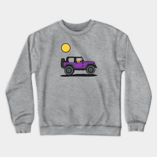 Purple Wrangler with Dog Crewneck Sweatshirt by Trent Tides